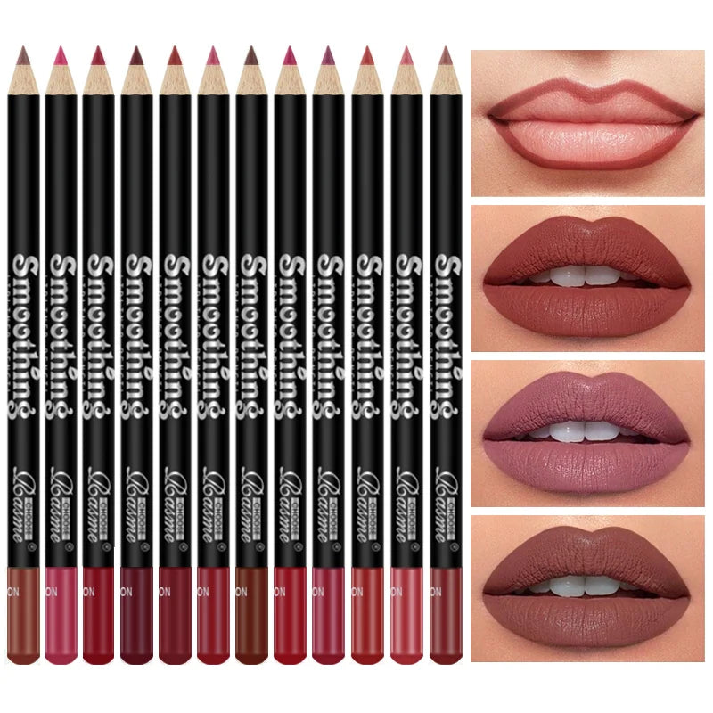 12-Piece Matte Lipstick & Lip Liner Set – Long-Lasting Beauty Gift