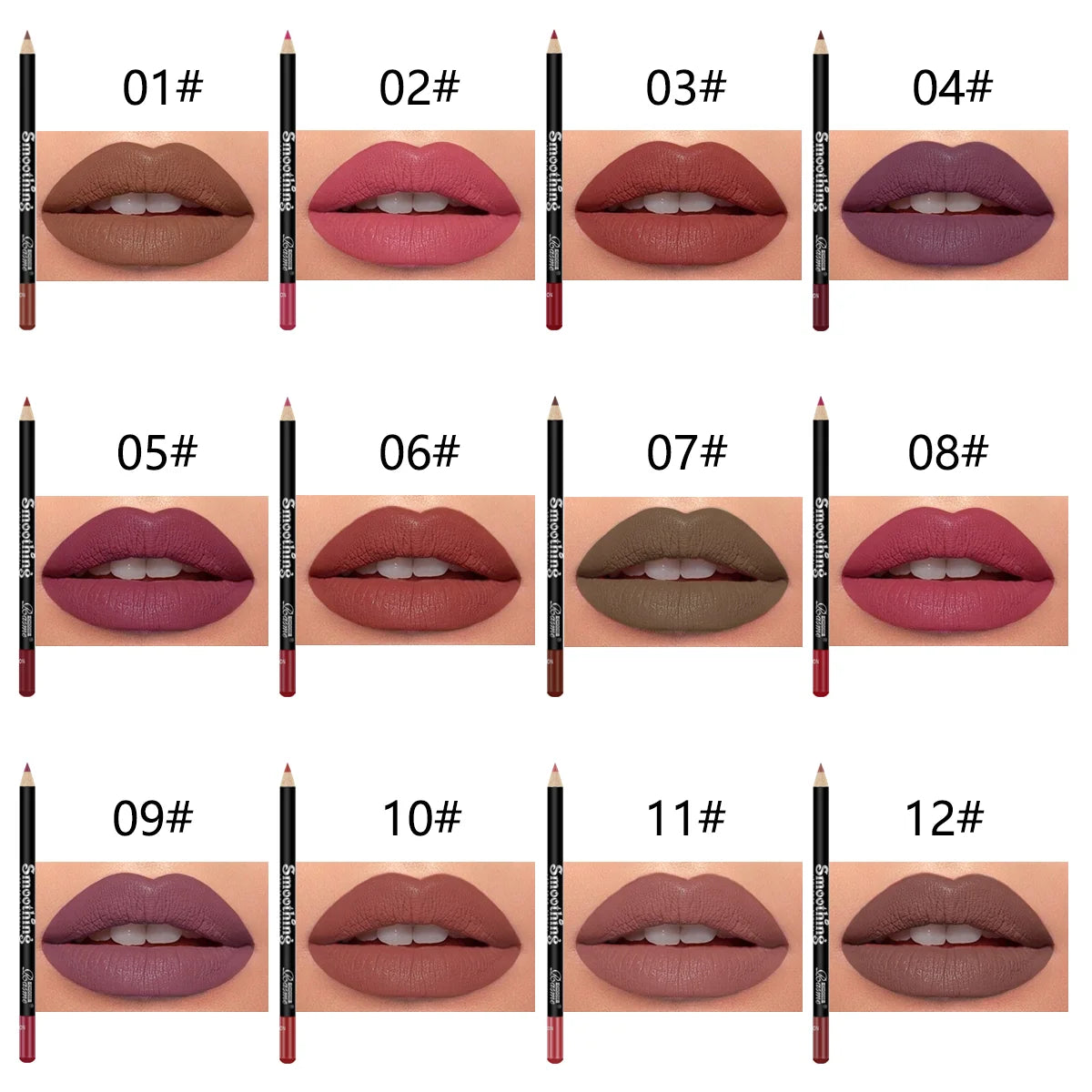 12-Piece Matte Lipstick & Lip Liner Set – Long-Lasting Beauty Gift