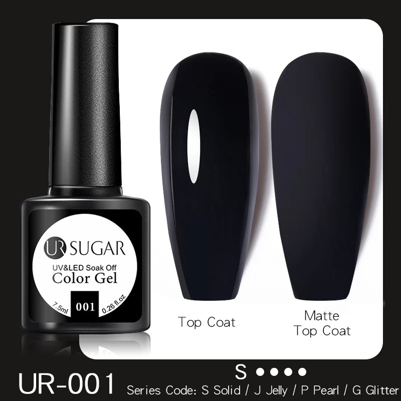 UR SUGAR Elegant Gel Polish: White, Nude & Black UV LED Nail Art