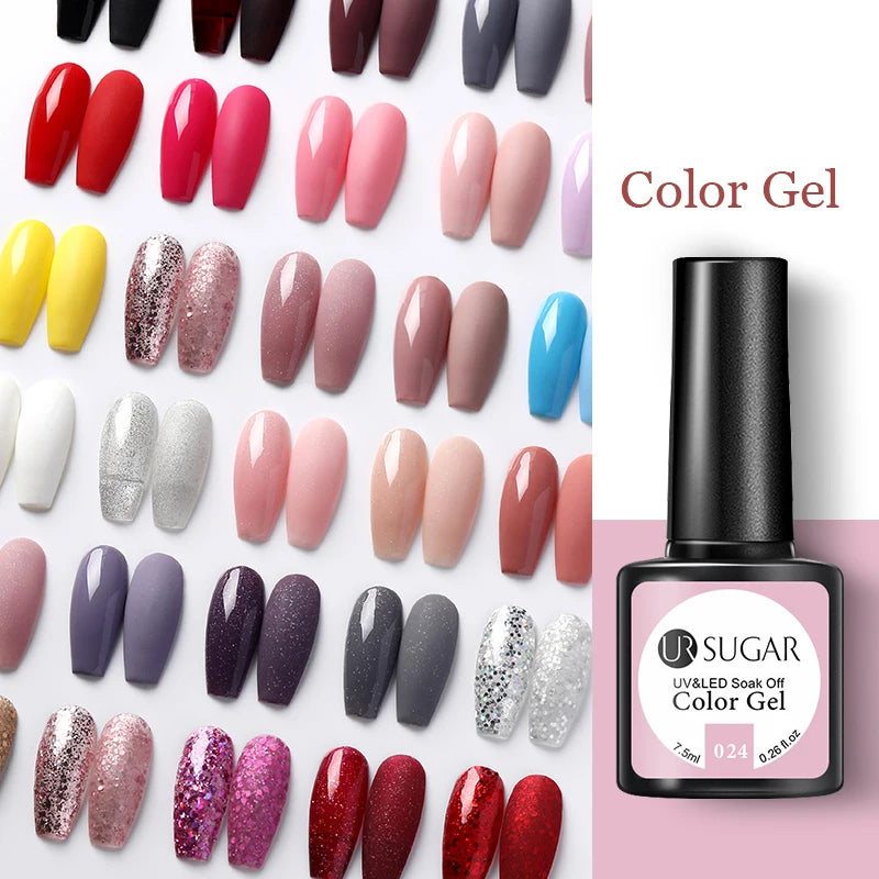 UR SUGAR Elegant Gel Polish: White, Nude & Black UV LED Nail Art