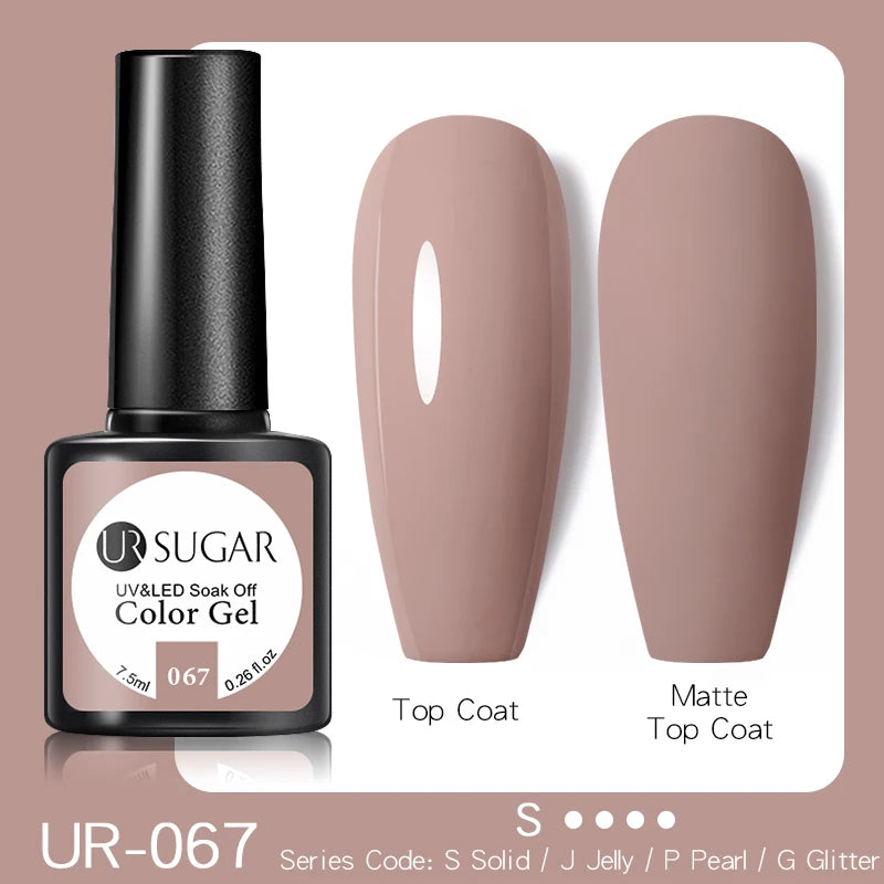 UR SUGAR Elegant Gel Polish: White, Nude & Black UV LED Nail Art