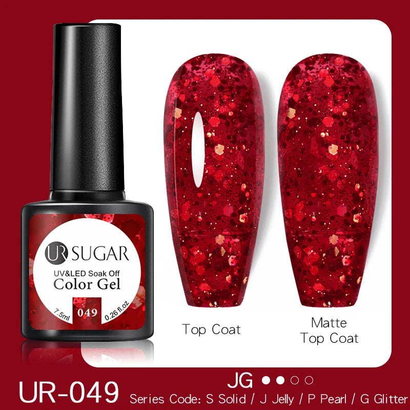 UR SUGAR Elegant Gel Polish: White, Nude & Black UV LED Nail Art