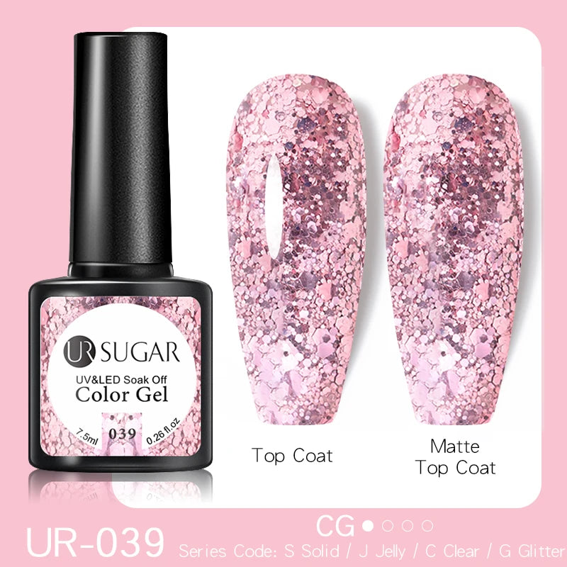 UR SUGAR Elegant Gel Polish: White, Nude & Black UV LED Nail Art