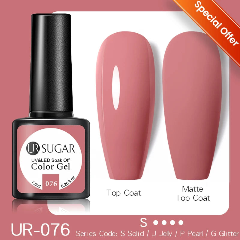 UR SUGAR Elegant Gel Polish: White, Nude & Black UV LED Nail Art