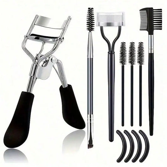 11-in-1 Eyelash & Brow Grooming Kit – Curler, Separator, Brushes & Refill Pads