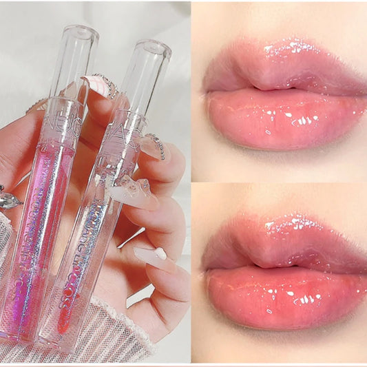 Shiny Pearl Color-Changing Lip Gloss – 3D Holographic Plumping & Nourishing Oil