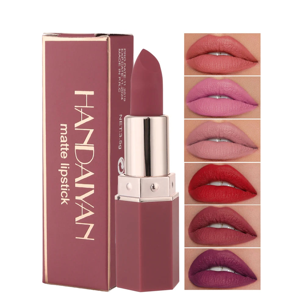 Velvet Matte 6-Color Lipstick Set – Long-Lasting, Waterproof & Smudge-Proof