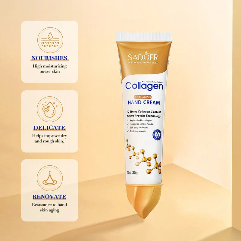 SADOER Collagen Hand Cream – Hydrate, Firm & Brighten (1/2pcs)