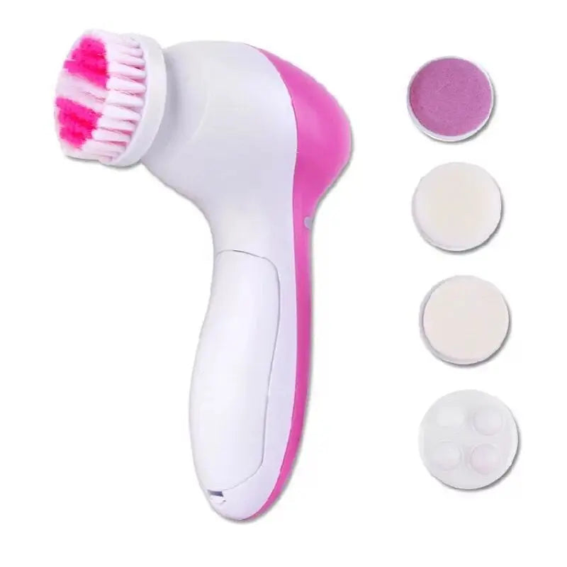 5-in-1 Electric Facial Cleansing Brush – Deep Clean, Exfoliate & Massage