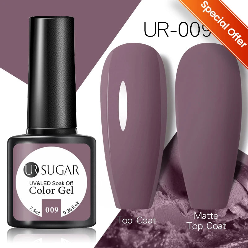 UR SUGAR Elegant Gel Polish: White, Nude & Black UV LED Nail Art