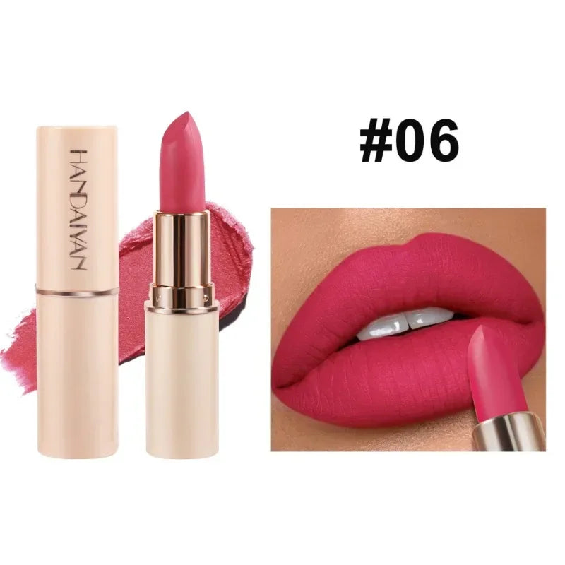 8-Color Deep Red Matte Lipstick – Waterproof, Non-Stick & Velvet Finish