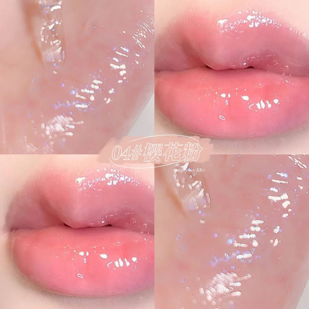 Shiny Pearl Color-Changing Lip Gloss – 3D Holographic Plumping & Nourishing Oil