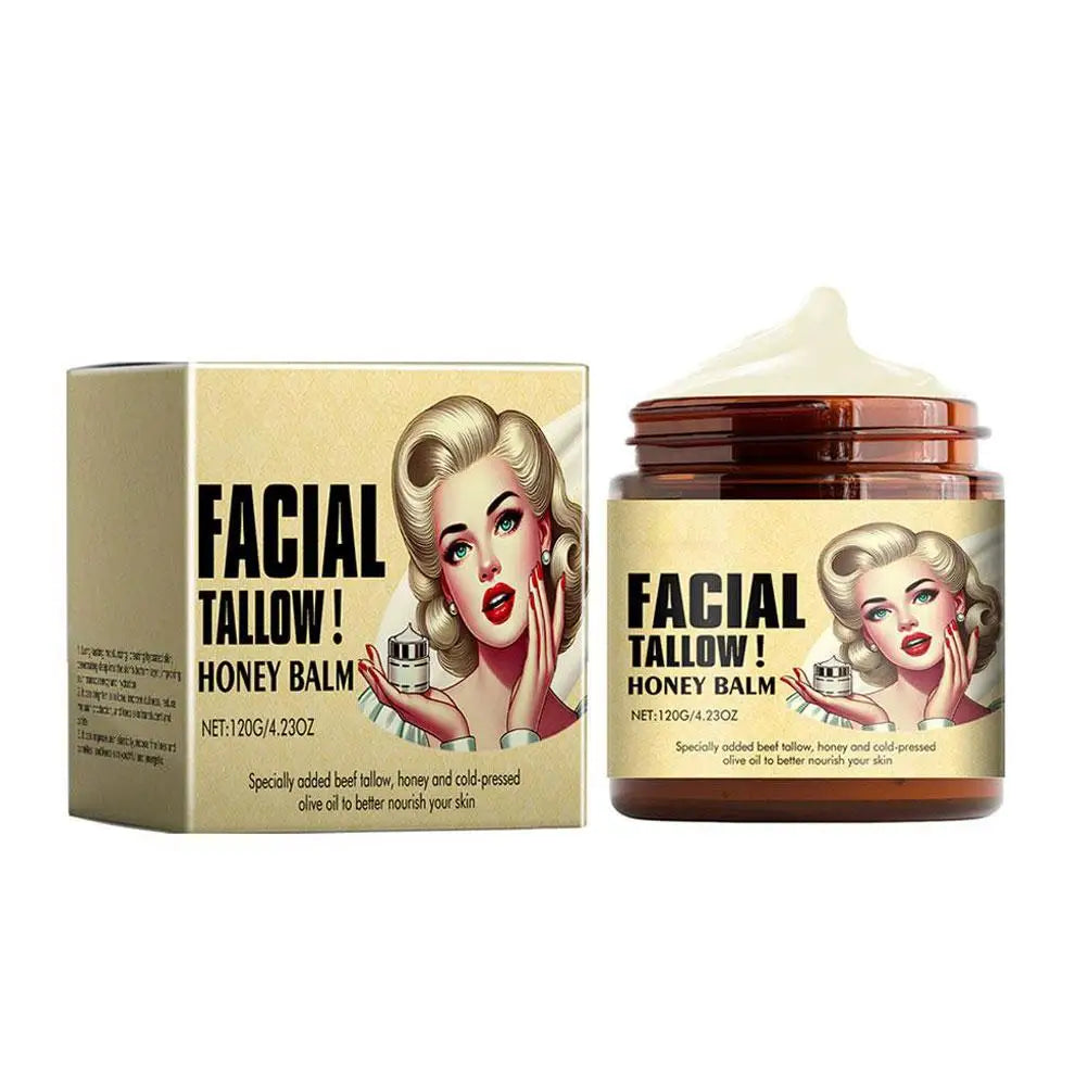 Whipped Beef Tallow & Honey Balm – Ultra-Moisturizing Face & Body Cream (120g)