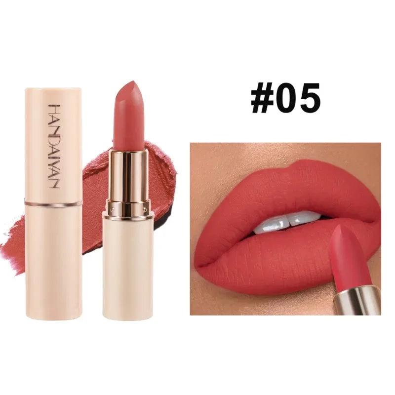 8-Color Deep Red Matte Lipstick – Waterproof, Non-Stick & Velvet Finish