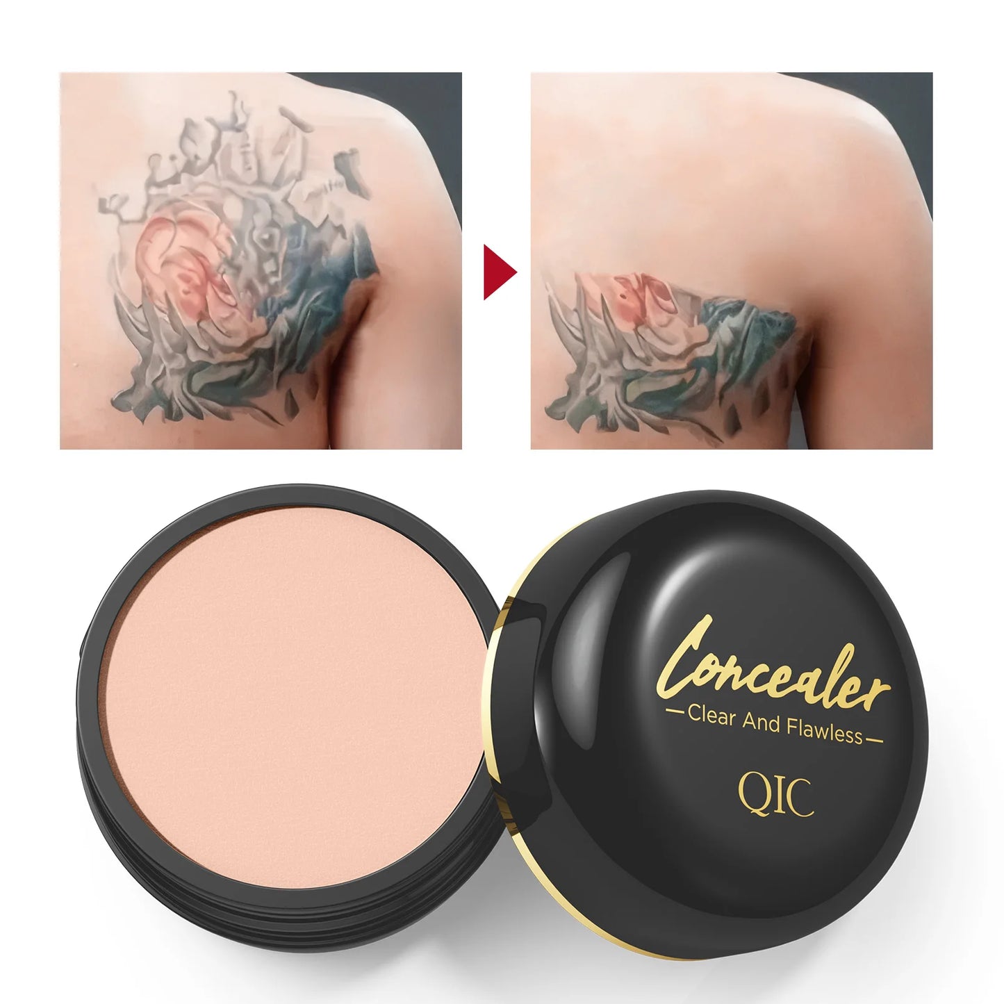 Waterproof Full Coverage Concealer – Tattoo & Scar Coverage with Natural Finish