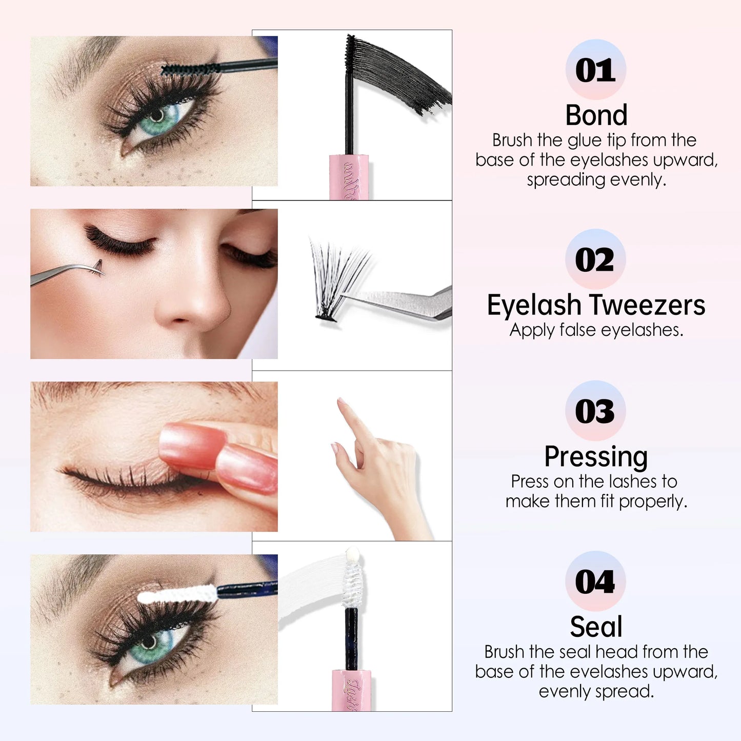 Lash Master Pro Kit: Bond & Seal Glue + Remover & Tweezers (8ml & 5ml)