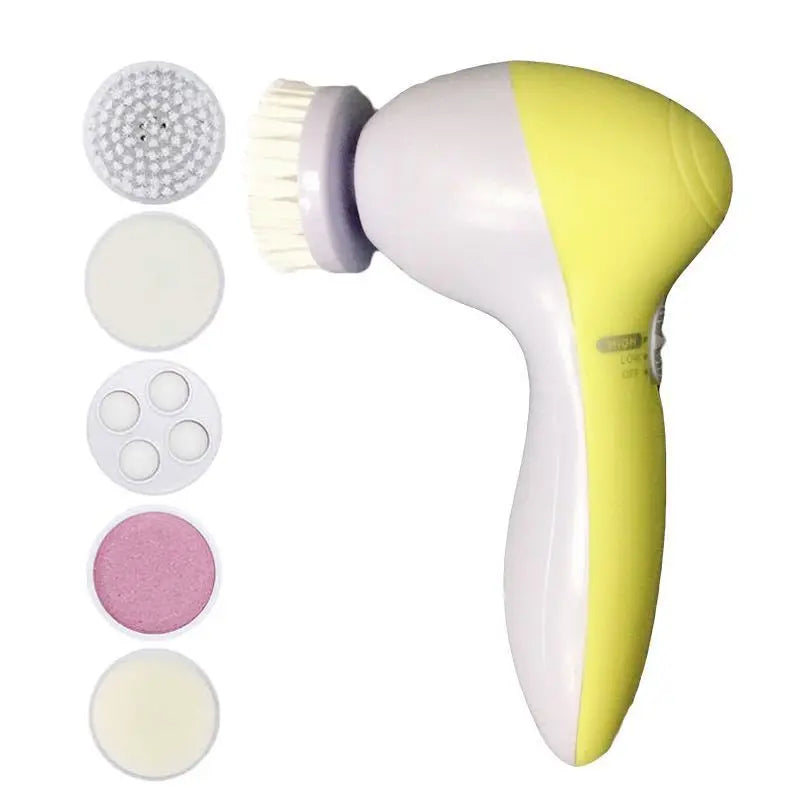 5-in-1 Electric Facial Cleansing Brush – Deep Clean, Exfoliate & Massage