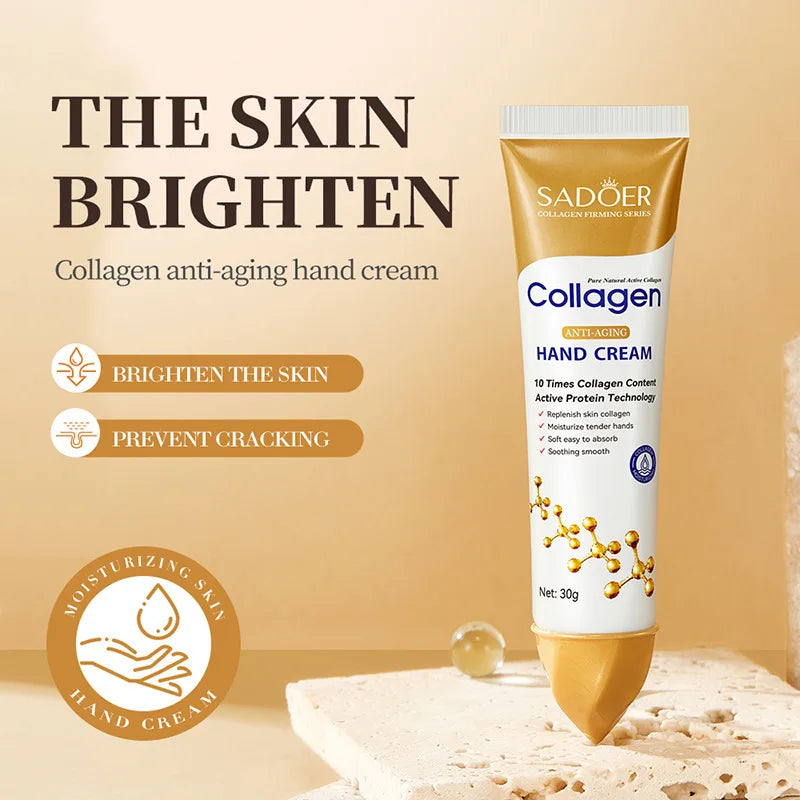 SADOER Collagen Hand Cream – Hydrate, Firm & Brighten (1/2pcs)