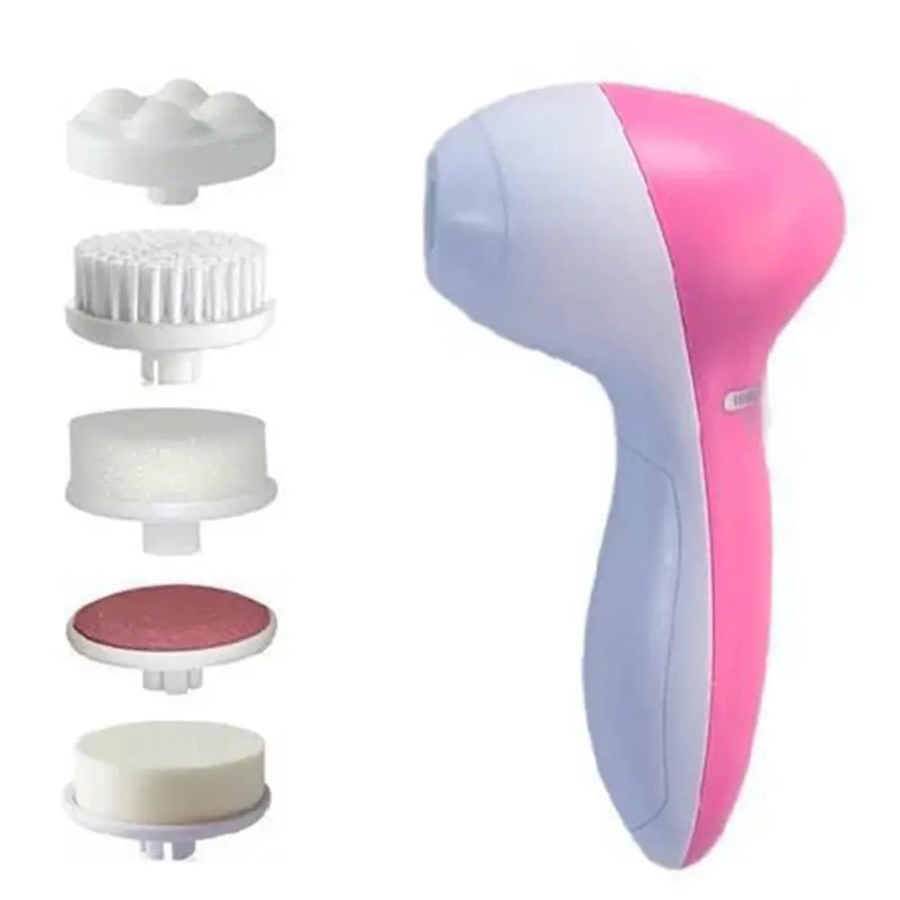 5-in-1 Electric Facial Cleansing Brush – Deep Clean, Exfoliate & Massage