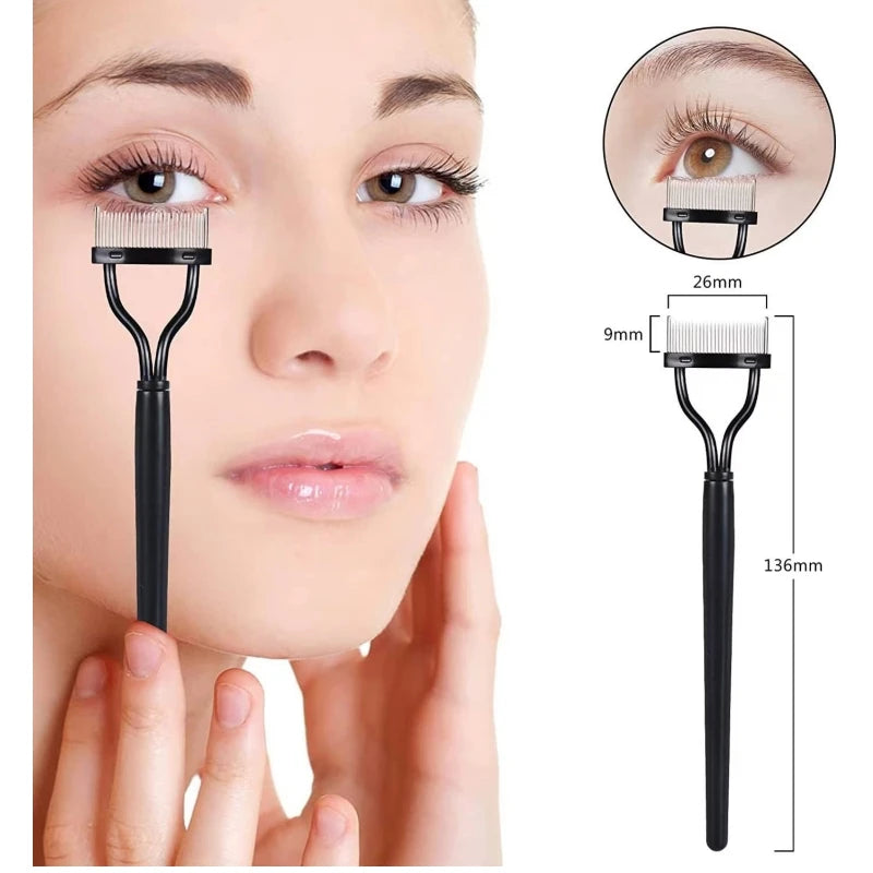 Metal Eyelash Separator & Curler – Precision Comb for Clump-Free Lashes