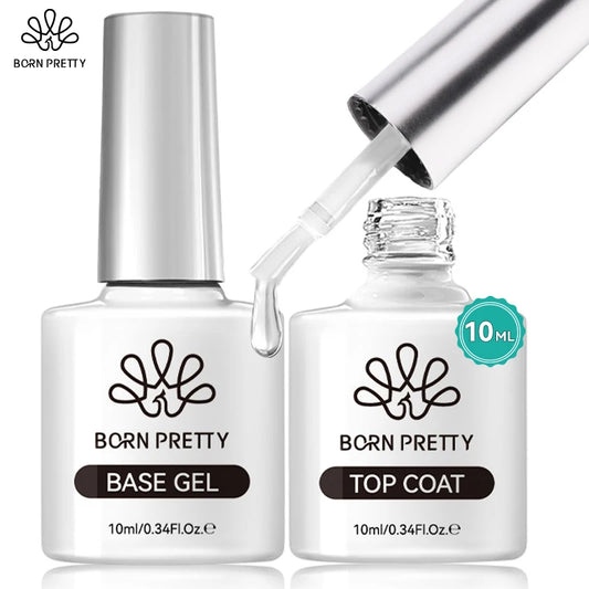 BORN PRETTY Gel Top & Base Coat – Long-Lasting Shine & Protection (10ml)