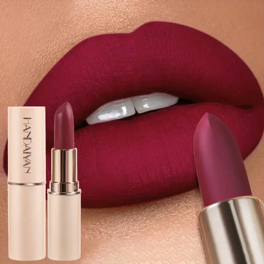 8-Color Deep Red Matte Lipstick – Waterproof, Non-Stick & Velvet Finish