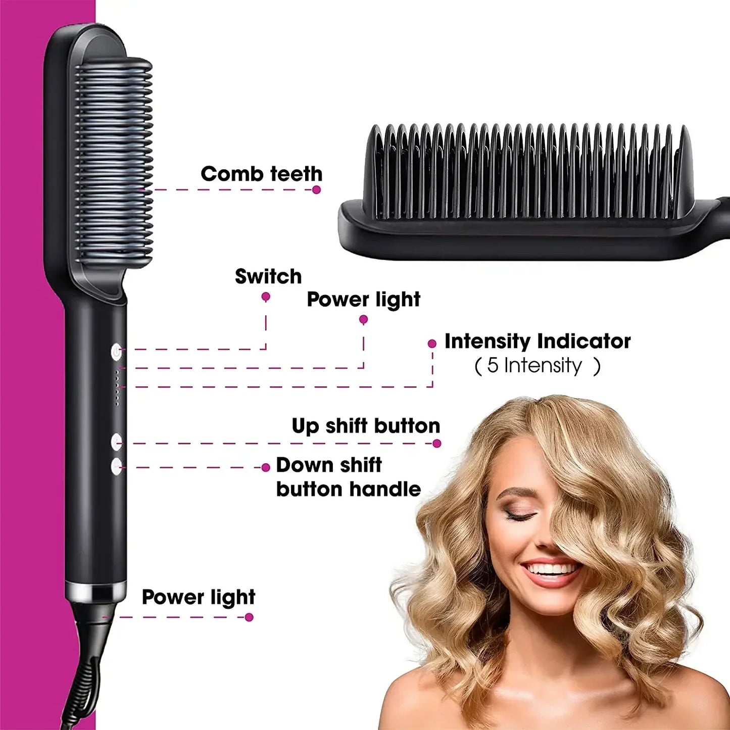 Xiaomi Quick-Heat Hair Straightener – Electric Hot Comb with Negative Ion Care